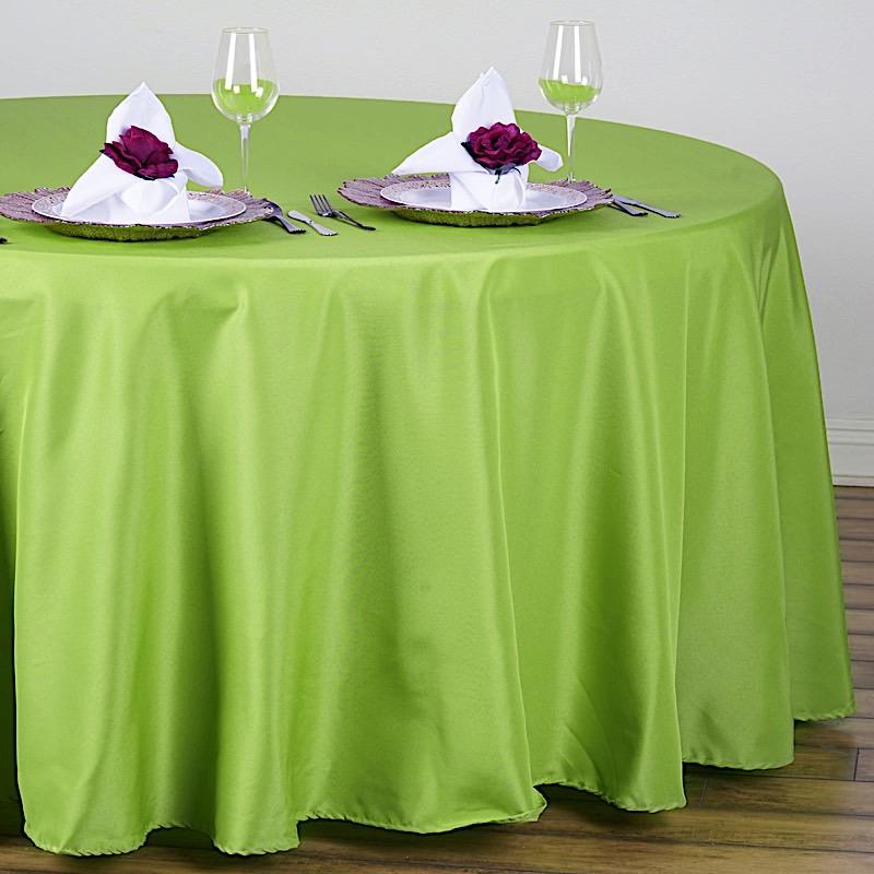 108" Polyester Round Tablecloth Wedding Party Table Linens - Apple Green TAB_108_APPL_POLY