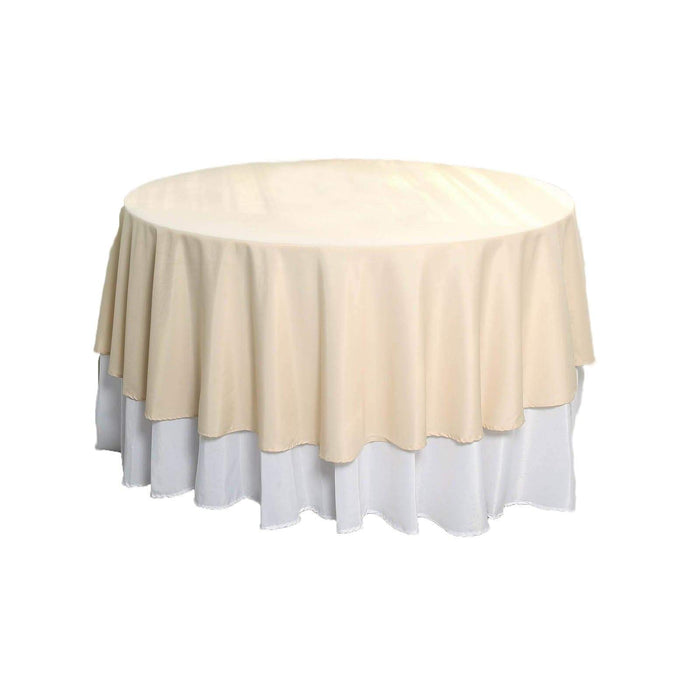 108" Polyester Round Tablecloth Wedding Party Table Linens - Beige TAB_108_081_POLY