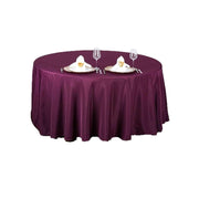 108" Polyester Round Tablecloth Wedding Party Table Linens - Eggplant Purple TAB_108_EGG_POLY