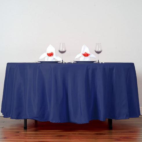 108" Polyester Round Tablecloth Wedding Party Table Linens - Navy Blue TAB_108_NAVY_POLY