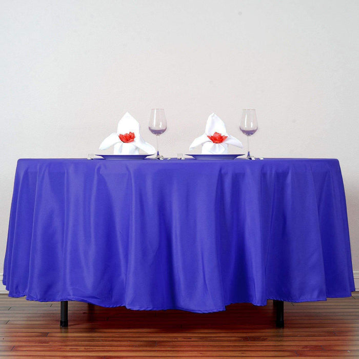 108" Polyester Round Tablecloth Wedding Party Table Linens - Royal Blue TAB_108_ROY_POLY