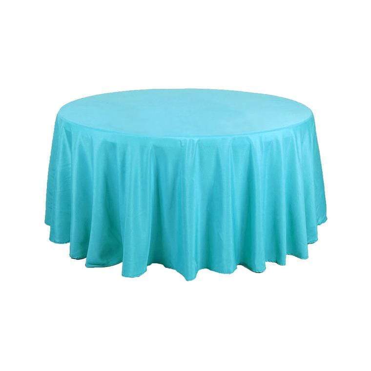 108" Polyester Round Tablecloth Wedding Party Table Linens - Turquoise TAB_108_TURQ_POLY