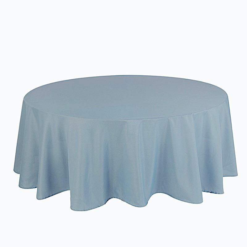 108" Polyester Round Tablecloth Wedding Party Table Linens - Dusty Blue TAB_108_086_POLY
