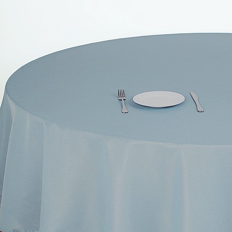 108" Polyester Round Tablecloth Wedding Party Table Linens - Dusty Blue TAB_108_086_POLY