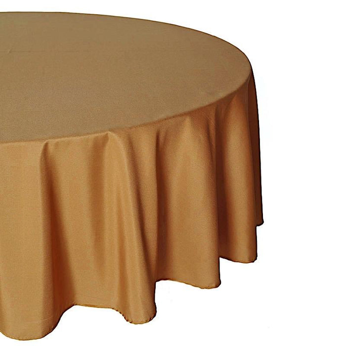 108" Polyester Round Tablecloth Wedding Party Table Linens - Gold TAB_108_GOLD_POLY