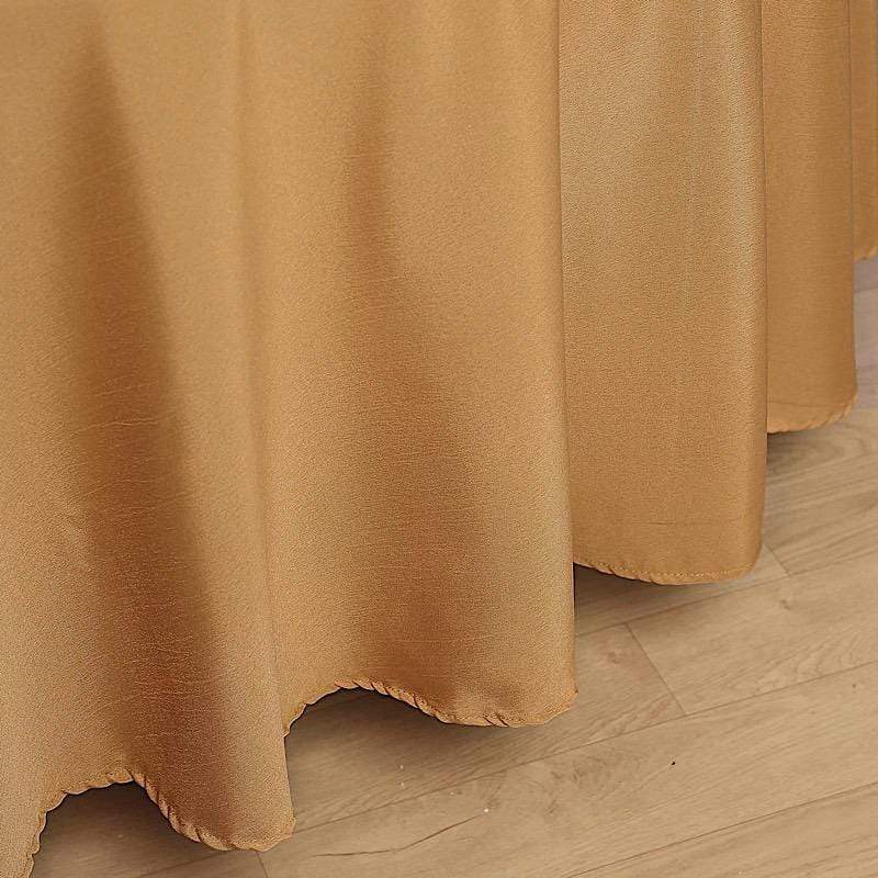 108" Polyester Round Tablecloth Wedding Party Table Linens - Gold TAB_108_GOLD_POLY