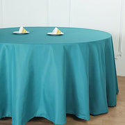 108" Polyester Round Tablecloth Wedding Party Table Linens - Teal TAB_108_TEAL_POLY
