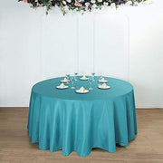 108" Polyester Round Tablecloth Wedding Party Table Linens - Teal TAB_108_TEAL_POLY