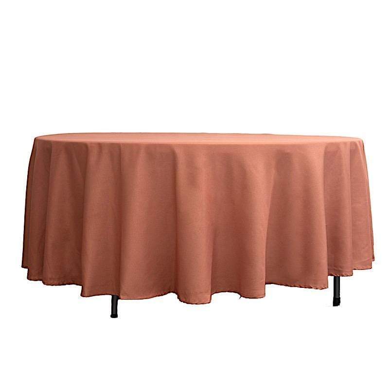 108" Polyester Round Tablecloth Wedding Party Table Linens - Terracotta TAB_108_TERC_POLY