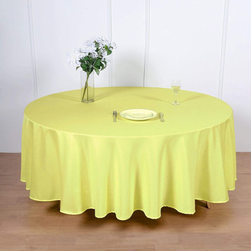 108" Polyester Round Tablecloth Wedding Party Table Linens - Yellow TAB_108_YEL_POLY