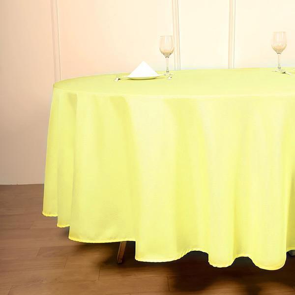 108" Polyester Round Tablecloth Wedding Party Table Linens - Yellow TAB_108_YEL_POLY