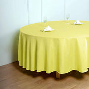 108" Polyester Round Tablecloth Wedding Party Table Linens - Yellow TAB_108_YEL_POLY