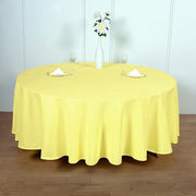108" Polyester Round Tablecloth Wedding Party Table Linens - Yellow TAB_108_YEL_POLY