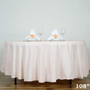 108" Polyester Round Tablecloth Wedding Party Table Linens - Blush TAB_108_046_POLY