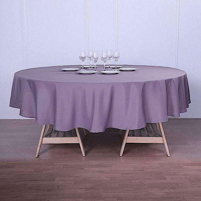 108" Polyester Round Tablecloth Wedding Party Table Linens - Amethyst TAB_108_073_POLY