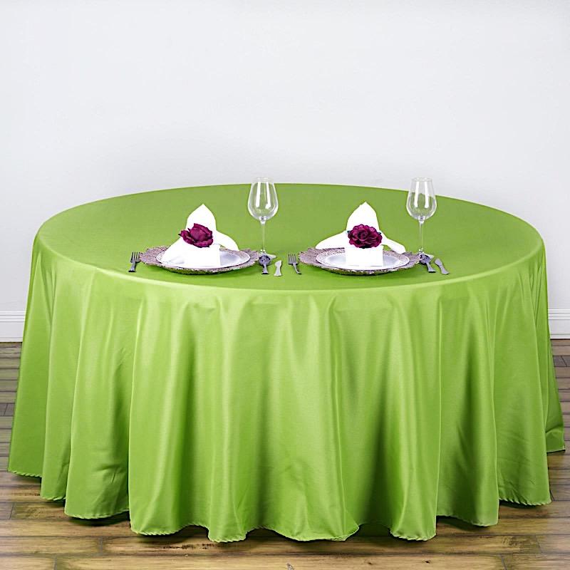 108" Polyester Round Tablecloth Wedding Party Table Linens - Apple Green TAB_108_APPL_POLY