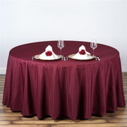 108" Polyester Round Tablecloth Wedding Party Table Linens - Burgundy TAB_108_BURG_POLY
