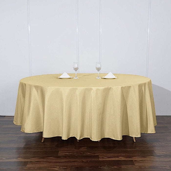 108" Polyester Round Tablecloth Wedding Party Table Linens TAB_108_CHMP_POLY