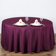 108" Polyester Round Tablecloth Wedding Party Table Linens - Eggplant Purple TAB_108_EGG_POLY
