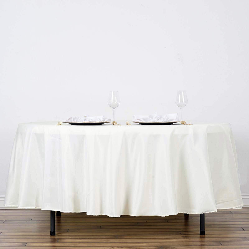 108" Polyester Round Tablecloth Wedding Party Table Linens - Ivory TAB_108_IVR_POLY