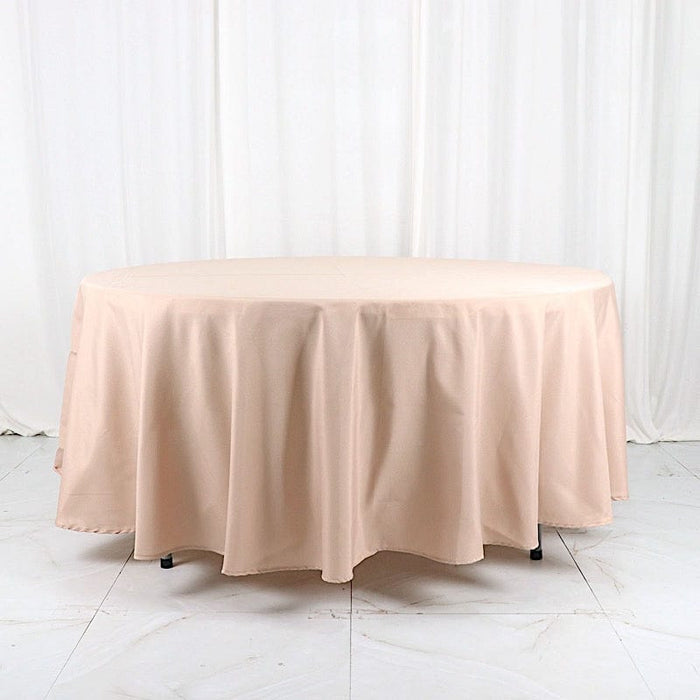 108" Polyester Round Tablecloth Wedding Party Table Linens TAB_108_NUDE_POLY
