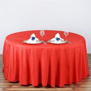 108" Polyester Round Tablecloth Wedding Party Table Linens - Red TAB_108_RED_POLY