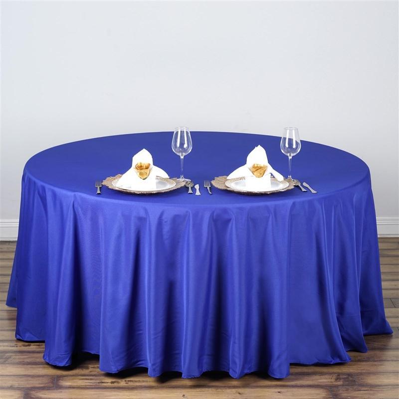 108" Polyester Round Tablecloth Wedding Party Table Linens - Royal Blue TAB_108_ROY_POLY