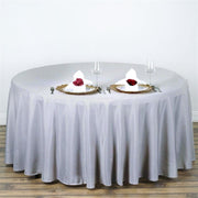 108" Polyester Round Tablecloth Wedding Party Table Linens - Silver Light Gray TAB_108_SILV_POLY
