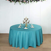 108" Polyester Round Tablecloth Wedding Party Table Linens - Teal TAB_108_TEAL_POLY