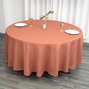 108" Polyester Round Tablecloth Wedding Party Table Linens - Terracotta TAB_108_TERC_POLY