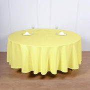 108" Polyester Round Tablecloth Wedding Party Table Linens - Yellow TAB_108_YEL_POLY