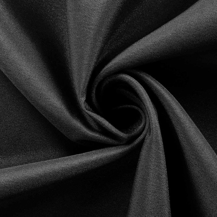 108" Premium Polyester Round Tablecloth Wedding Party Table Linens - Black TAB_108_BLK_PRM
