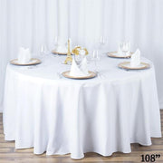 108" Premium Polyester Round Tablecloth Wedding Party Table Linens