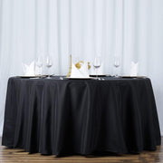 108" Premium Polyester Round Tablecloth Wedding Party Table Linens - Black TAB_108_BLK_PRM