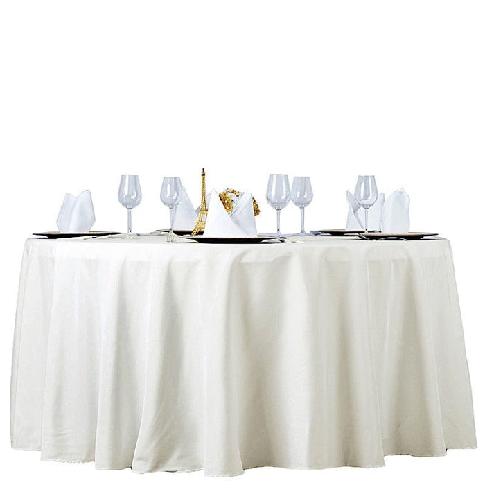 108" Premium Polyester Round Tablecloth Wedding Party Table Linens TAB_108_IVR_PRM