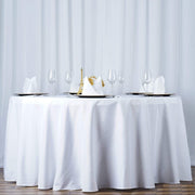108" Premium Polyester Round Tablecloth Wedding Party Table Linens TAB_108_WHT_PRM