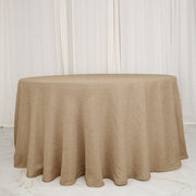 108" Round Faux Burlap Polyester Tablecloth - Natural TAB_JUTE03_108_NAT