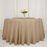 108" Round Faux Burlap Polyester Tablecloth - Natural TAB_JUTE03_108_NAT