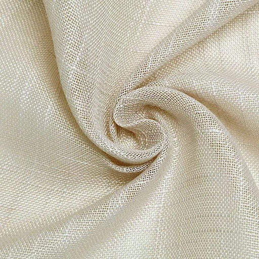 108" Round Premium Faux Burlap Polyester Tablecloth - Beige TAB_JUTE02_108_081