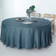 108" Round Premium Faux Burlap Polyester Tablecloth