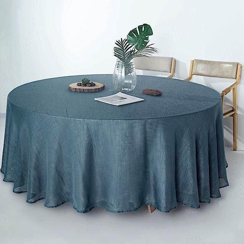 108" Round Premium Faux Burlap Polyester Tablecloth