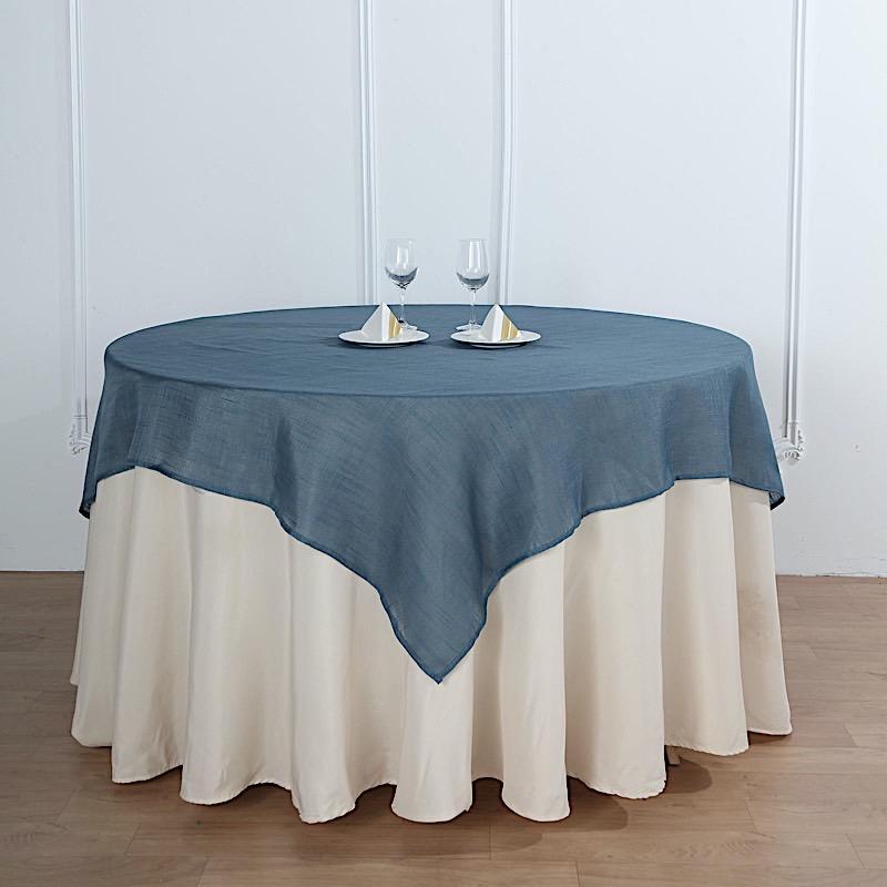 108" Round Premium Faux Burlap Polyester Tablecloth