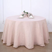 108" Round Premium Faux Burlap Polyester Tablecloth