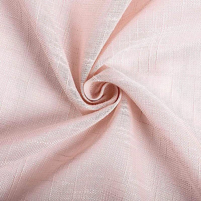 108" Round Premium Faux Burlap Polyester Tablecloth - Blush TAB_JUTE02_108_046