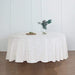 108" Round Premium Faux Burlap Polyester Tablecloth - White TAB_JUTE02_108_WHT