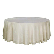 108" Round Premium Faux Burlap Polyester Tablecloth - Beige TAB_JUTE02_108_081