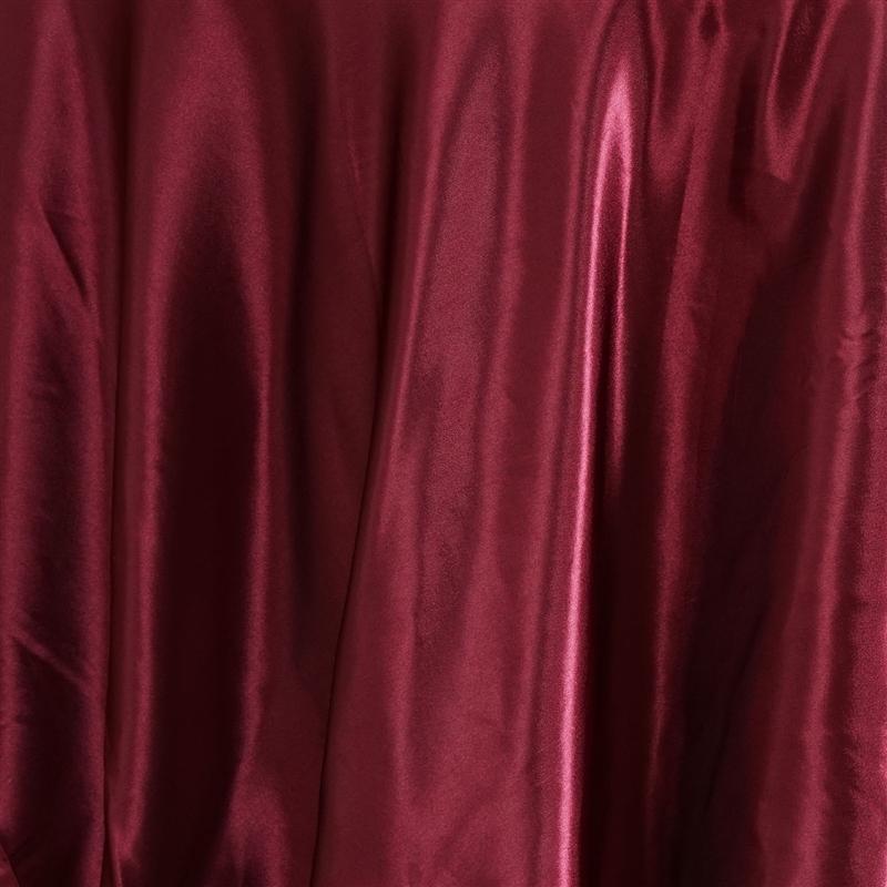 108" Satin Round Tablecloth Wedding Party Table Linens - Burgundy TAB_STN108_BURG