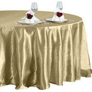108" Satin Round Tablecloth Wedding Party Table Linens - Champagne TAB_STN108_CHMP