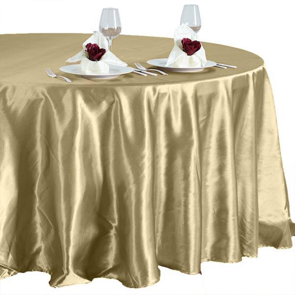 108" Satin Round Tablecloth Wedding Party Table Linens - Champagne TAB_STN108_CHMP