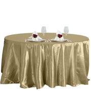 108" Satin Round Tablecloth Wedding Party Table Linens - Champagne TAB_STN108_CHMP